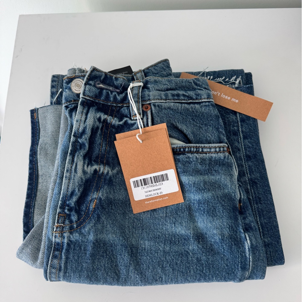 NEW Reformation Tazz Maxi Denim Skirt in Hemlock